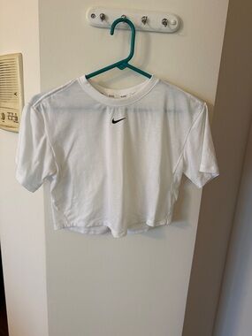 Nike White Cropped Dri-FIT Tee - Women's